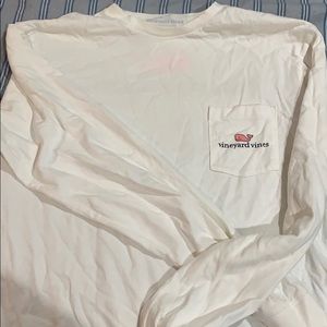 vineyard vines long sleeved whale pocket shirt